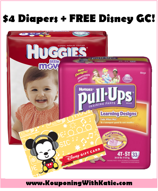 4 Huggies Diapers At Walgreens + FREE Disney Gift Card
